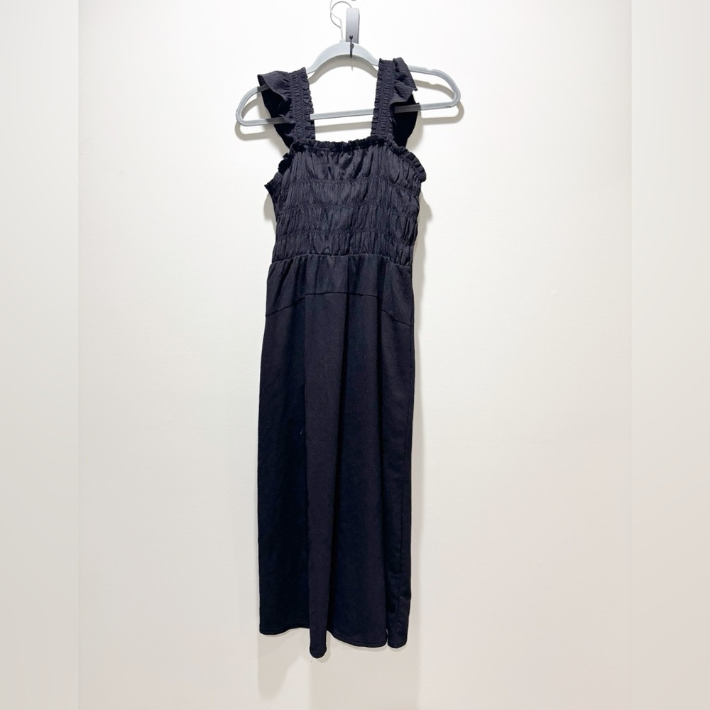 Old Navy Black Ruffled Crinkle Midi Women’s Dress Size Small